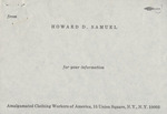 A. W. C. A Memo by Murray H. Finley and Jacob Sheinkman