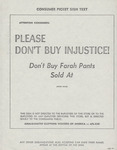 Consumer Picket Sign Text Sample by Amalgamated Clothing Workers of America