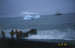 Wet Zodiac Landing at Deception Island in Antarctica.