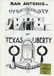 Cover of newsletter "San Antonio The Cradle of Texas Liberty," published by Texas Civil Liberties Union, Austin, Texas