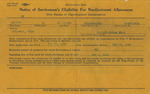 Notice of Serviceman's Eligibility for Readjustments Allowances