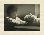 Holly Hayataka with Bunny Stuffed Animal