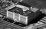 Postcard: Aerial view photograph of Montgomery Ward