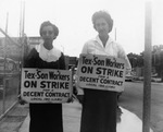 Two women on strike for Tex-Son Local 180, San Antonio, Texas, International Ladies Garment Workers Union (I. L. G. W. U.)