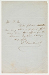 Letter to Post Master by Isaac Van Zandt