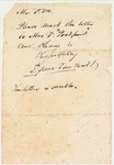 Letter to Post Master by Isaac Van Zandt