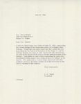 Correspondence from Arlington State College President Dr. Jack R. Woolf to Rev. Carey Daniel by Jack R. Woolf and Carey Daniel