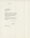 Correspondence sent from Arlington State College President Dr. Jack R. Woolf to Dick Nichols by Jack R. Woolf