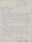 Correspondence sent from John Young from Dallas, Texas to Arlington State College President Dr. Jack Royce Woolf