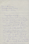 Correspondence sent from Mrs. F. G. Odgen from Richardson, Texas to Arlington State College President Dr. Jack Royce Woolf.