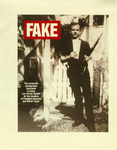 Mock-up of photographs showing Lee Harvey Oswald holding a rifle; labeled "FAKE"