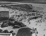 Airplanes and crowd gathered around them, Meacham Field, Fort Worth, Texas