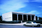 Amon Carter Museum with 1960 automobile, Fort Worth, Texas