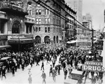 A run on Fort Worth's Guaranty State Bank at 8th Street and Main Street, preceding bank being closed and liquidated by the Texas Department of Banking by Jernigan Photo Service