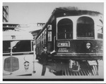 Fort Worth interurban with "Front Entrance" sign