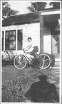 Jack D. White on his first bicycle