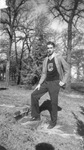 Teenage Jack D. White wearing a letter sweater with letter "C" and "Mgr" from Amon Carter High School