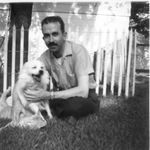 Jack D. White and dog named Batch (?), descendant of Bunny