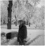 Jack D. White standing in snow