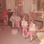 Billie Dumas White, John N. White, Tilana, Rhonda, and Pam at Christmas