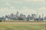 Aerial view of downtown Fort Worth, looking southeast