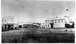 Fort Worth and Denver City House hotel (left), Hutchison Hotel (right) on Front Street in Bowie, Texas