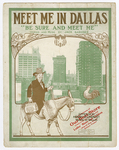 "Meet Me In Dallas" sheet music cover page by Jack Gardner