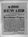 Bartoleme Pages reward poster, May 1836, original