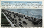 Postcard: Automobile drive on Seawall and beach, Galveston, Texas