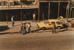 People leaving Stockyards Hotel
