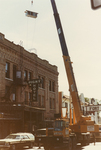 Large crane outside the Lone Star Chili Parlor