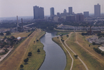 Aerial photograph of a river near Fort Worth