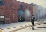 Fire fighters at the Stockyards Mule Barn