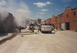 Fire fighters at the Stockyards Mule Barns