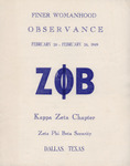 Finer Womanhood Observance 1949 by Kappa Zeta Chapter