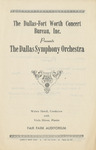 Dallas Symphony Orchestra Pamphlet by Dallas Symphony Orchestra
