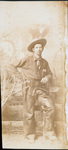 Cabinet card of Sam Jones of Smithfield, Texas, in cowboy dress