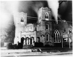 First Methodist Church on fire, Arlington, Texas