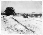 Interurban train (Northern Texas Traction Company) crossing snow covered field