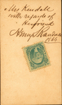 Reverse of George Wilkens Kendall small portrait with a stamp