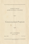 Commencement Program Pamphlet by North Texas Agricultural College