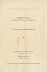 Commencement Sermon Pamphlet by North Texas Agricultural College