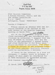 Letter to NTAC Reunion Committee by Lloyd C. Clark