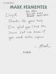 Note to Lloyd by Mark Permenter