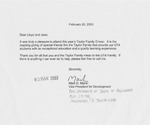 Letter to Lloyd and Jean