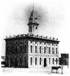 Third Parker County Courthouse, Weatherford, Texas burned in 1884