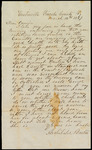 Letter from Archibald Burton to Collin McKinney informing Collin about his bad eyesight.