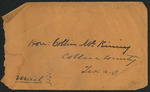 Envelope of letter addressed to Collin McKinney.