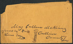 Envelope of letter addressed to Collin McKinney.