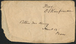 Envelope of letter addressed to Collin McKinney.